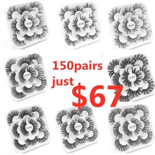 Wholesales 3D Faux Mink Hair Soft False Eyelashes Fluffy Wispy Long Thick Lashes Handmade Soft Eye Lash Makeup Extension Tools