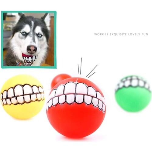 Squeaker Sound Ball Dog Toy Dogs Teeth Pets Toys Play Ball For Dogs Thickening PVC Chew Play Fetching Squeak Toys Pet Supplies E