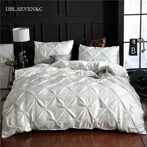 Jacquard Satin bed linen luxury duvet cover set euro bedding set Queen king bed cover Pillowcase Linens Quilt for home Textile
