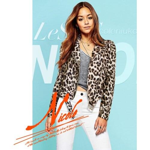 Casual jacket womens spring and autumn 2021 new tide long sleeve short leopard slim jacket motorcycle jacket