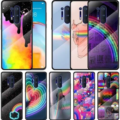 Gay Lesbian LGBT Rainbow For Oneplus 9R 9 8T 8 Nord Z 7T 7 Pro 5G Tempered Glass Shell Phone Case Cover