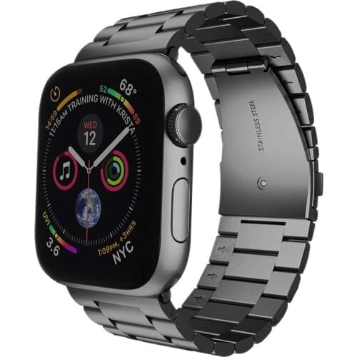 Stainless steel watch band Compatible with Apple Watch series 5 4 40mm 44mm wrist strap link bracelet for iwatch 3 2 1 38mm 42mm