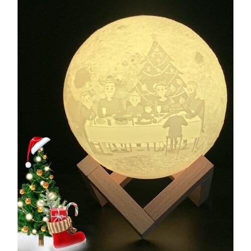 Christmas Gift Customized Moon Lamp Moon Photo Text Pattern 2/16 Colors for Ramadan Eid Mubarak Wedding Kids 3D Printer Parts