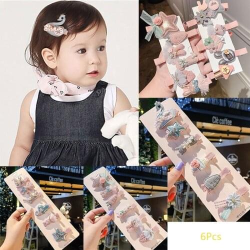 5/6 set new popular cartoon hairpin girl side clip exquisite crown princess baby fashion clip gift headdress