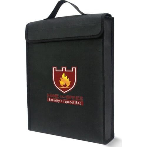 Fireproof Document Bag Waterproof Safe File Folder Storage Organizer Bag with Dual Closures Handle Office School Supplies