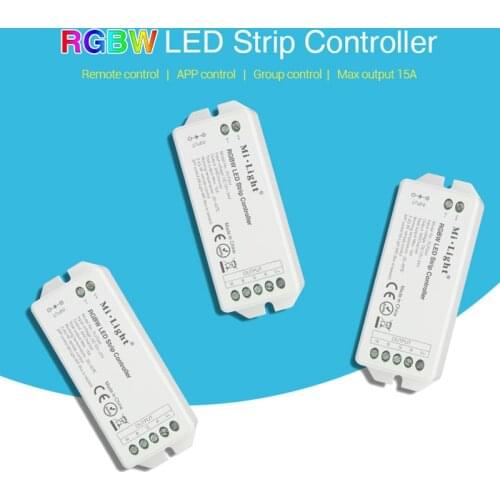 DC12~24V Mi-Light RGBW LED Strip Controller Max Putout 15A 2.4G Smartphone APP/Remote Control For 3528 5050 RGBW LED Strip Light