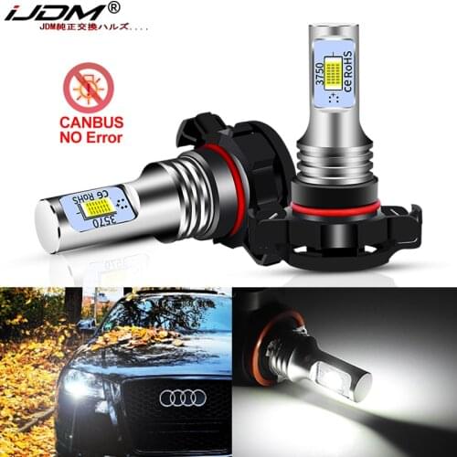 IJDM CANBUS H16 5202 PS19W LED Bulbs for 2008+ AUDI A3 8P LED Daytime running lights DRL BULB No error 6000K White 3000K 8000K
