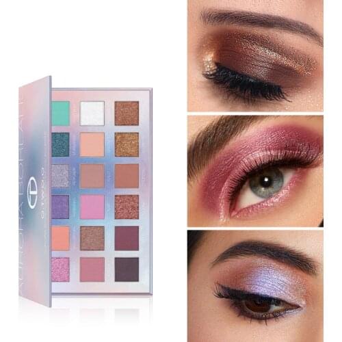 O.TWO.O 18-color Aurora Borealis Eyeshadow Pearlescent Matte Dream Eye shadow Waterproof Lasting Eye Makeup TSLM1