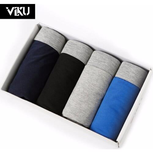 Viku Large Size Mens U Convex Design Boxer Cotton Modal Underwear Male Underwear 4pcs Shorts 4XL 5XL