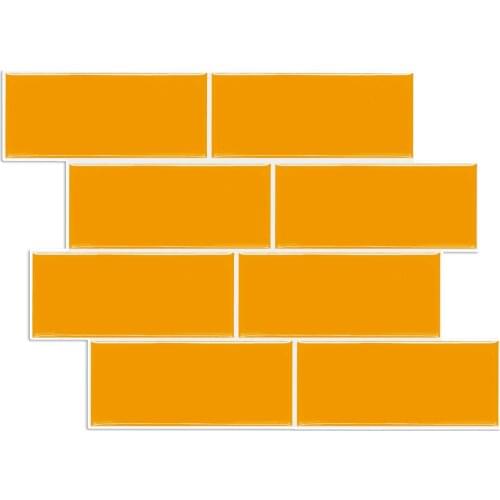 Yellow Peel and stick tile self-adhesive backsplash shiny tiles faux ceramic tiles 3D wall sticker wallpaper 10*8.4 inch/sheet