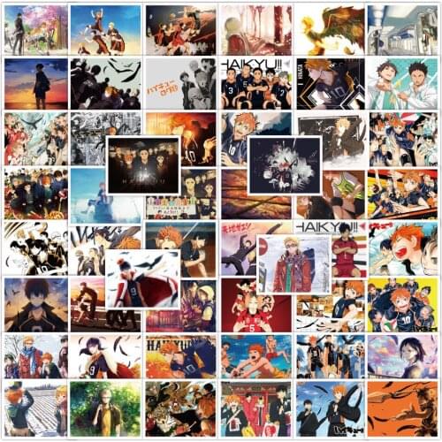 10/50 Pieces Haikyuu! ! ! Volleyball Boy Sticker PVC Cartoon Anime Suitcase Notebook Skateboard Waterproof Decorative Sticker