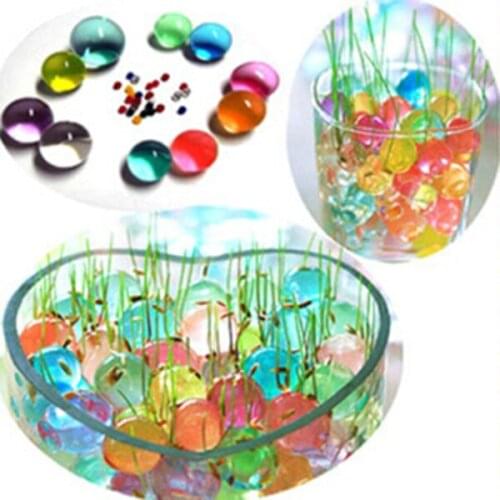 100 Pcs Pearl Shaped Crystal Soil Water Beads Mud Grow Magic Jelly Balls Home Decor Aqua Soil Wholesales Hydrogel