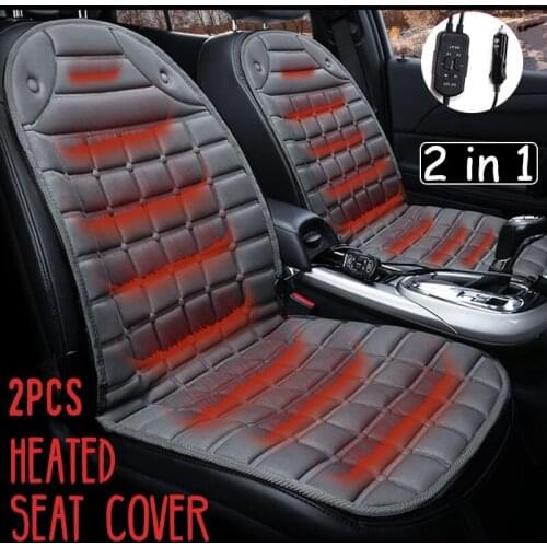2pcs Fast Electric Heated adjustable Black/Grey/Blue/Red/Coffee Car Heated Seat cover Car Styling Winter Pad Cushions Mat