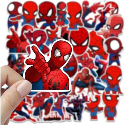 35PCS Marvel Spiderman Stickers For Kids Cute Anime Stickers kawaii Luggage Notebook Scrapbooking Sticker