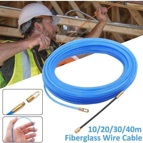4mm Cable Puller Fish Tape Cable Fiberglass Fish Tape Reel Puller Fiberglass Metal Wall Wire Conduit 10M/20M/30M/40M