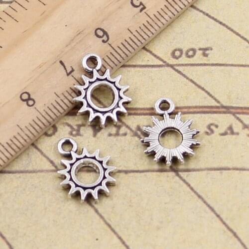 40pcs Charms Sun Steampunk Gear 12x15mm Tibetan Pendants Crafts Making Findings Handmade Antique DIY Jewelry