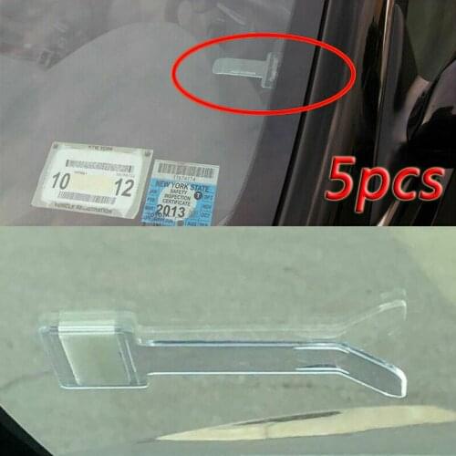 5pcs Car Transparent Parking Ticket Clip Windscreen Clear Note Holder Universal Automobile Stop Permit Holder Clip
