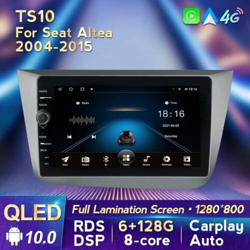 8Core Android 10.0 QLED Screen For Seat Leon 2 MK2 Altea XL 2004-2015 Auto Stereo Multimedia Video Player Carplay NO 2din