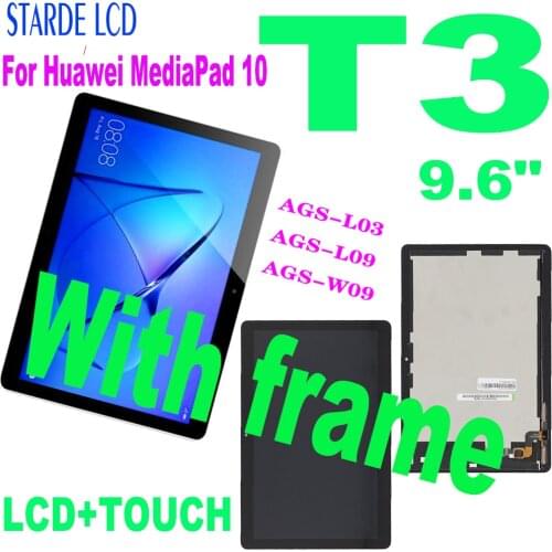 9.6" Original LCD For Huawei MediaPad T3 10 AGS-L03 AGS-L09 AGS-W09 T3 LCD Display Touch Screen Digitizer Assembly Frame
