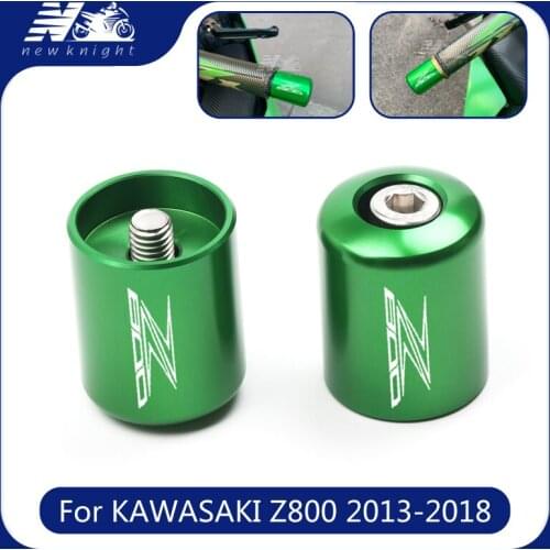 For Kawasaki Z800 2013 2014 2015 2016 2017 2018 Motorcycle Accessories Green CNC Aluminum Handlebar Grips End Bar Cap End Plug