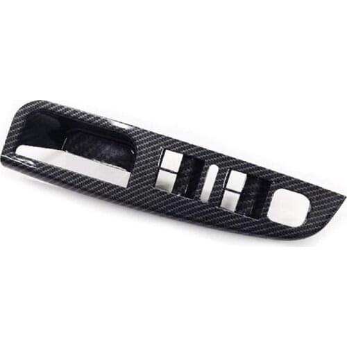 Side Grab Handle Carbon Fiber Door Window Switch Control Panel Cover Trims Frame for Jetta MK5 Golf 5 2005-2009