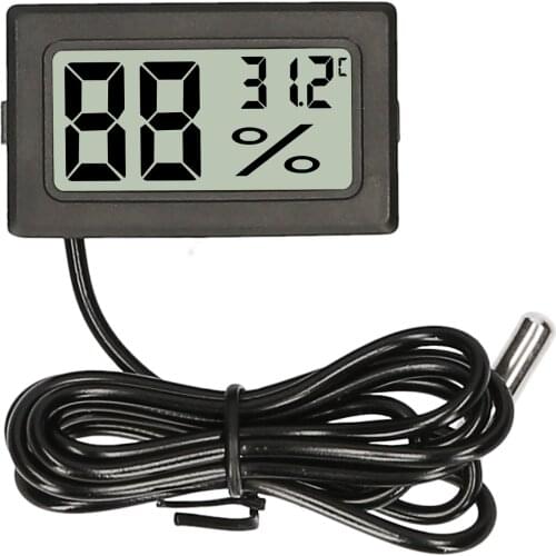 Mini Convenient Digital LCD Thermometer Sensor Hygrometer Gauge Refrigerator Aquarium Monitoring Display Humidity Detector