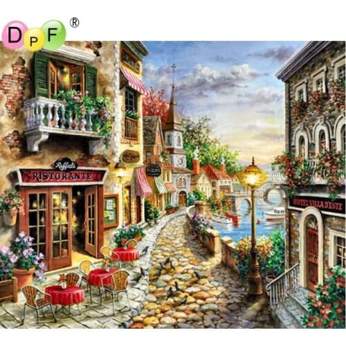 DPF Full Square 5D DIY Diamond Painting Cross Stitch Dream Restaurant diamond Embroidery Rhinestone diamond Mosaic Painting Gift