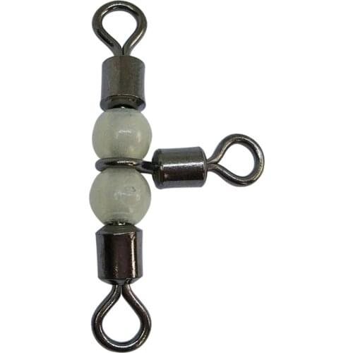 F2038 100pieces/lot 3 Way Three-Way 3-Way Rolling Swivels Triple Swivels with Glow bead Various Sizes Fishing Tackle