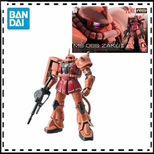 Bandai Gundam Anime Figures Rg 02 1/144 Char Rode Zaku Assemblage Gundam Anime Action Figure Model Anime Cijfers Ornamenten