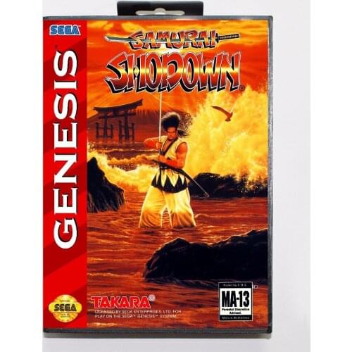 Samurai Shodown Game Cartridge 16 bit MD Game Card With Retail Box For Sega Mega Drive For Genesis