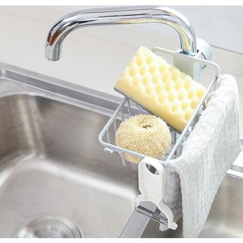 Innovative Faucet Rack Japanese Style Faucet Rack Sponge Rag Sink Storage Drain Shelf with Hook #BO