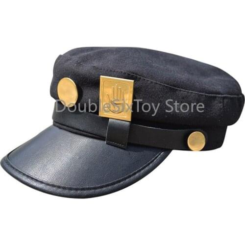 Anime JOJO JoJos Bizarre Adventure Cosplay Cap Jotaro Kujo Cosplay Accessories Hats Flatcap Badges Halloween christmas Props