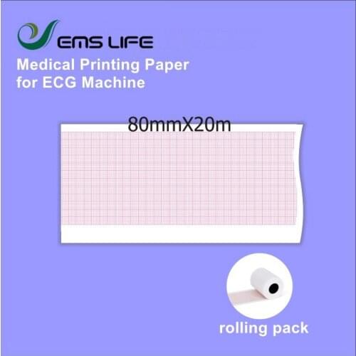 Medical printing paper compatible for patient monitor EKG machine 80*20 rolling 10pcs packing