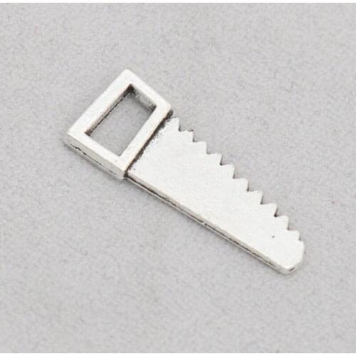 RAINXTAR Fashion Alloy Saw Charms Hardware Tool Charms For Fathers Day 9*23mm 20pcs AAC1119