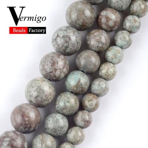 Natural Gray Maifanitum Stone Round Loose Beads For Jewelry Making 6mm-10mm Spacer Beads DIY Necklace Bracelet 15" Wholesale