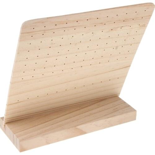 Unfinished Wood Jewellery Display Organizer Solid Wood Earrings Display Stand