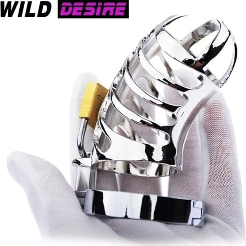 NEW Metal Steel Penis Puncture Chastity Device Male Cock Cage Penis Bondage Foreskin Piercing Locking Chastity Belt Sex Tools
