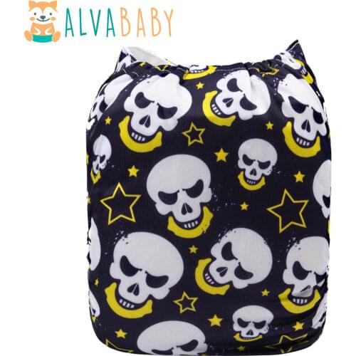 Alvababy 2021 New Designed Baby Cloth Diaper Snaps Adjustable Boy Girl Nappy with 1pc Insert