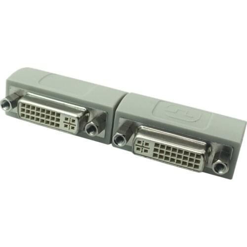 DVI 24+5 Coupler Female to Female Gender Changer Bulkhead Mount Adapter(Beige Nickel Plated)