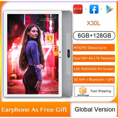 Newest 10 inch Tablet Deca Core Dual SIM 4G Phone Call 6GB RAM 128GB ROM Wifi Bluetooth 1920X1200 IPS Android Tablets PC 10.1