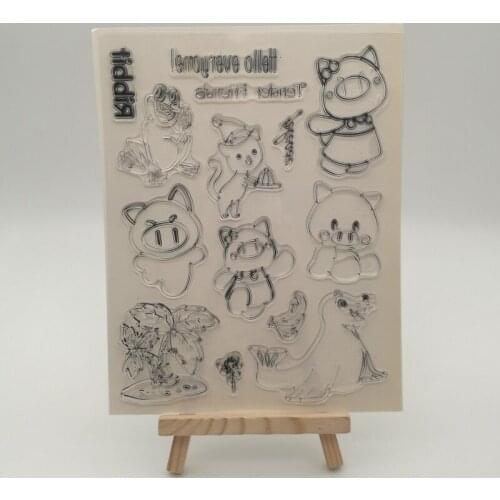Lovely animal pig transparent stencil for DIY Scrapbooking photo album decorative sheets