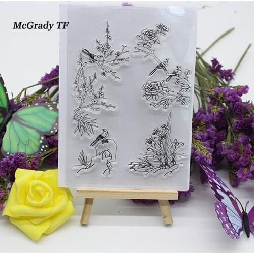 Grass Shape Clear Stamps For Scrapbooking Transparent Scrapbook DIY Photo Cards Decorative Silicone Stamps for Card Making