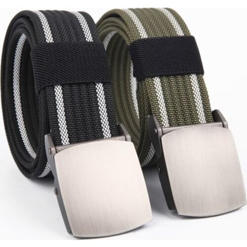 Men and Women alloy Buckle Smooth Buckle Nylon Canvas Slim Belt Tactics Outdoor Trousers Students Military Training Belts 3.8cm