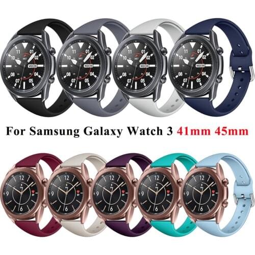 Silicone Watchband For Samsung Galaxy Watch 3 41mm Correa For Samsung Galaxy Watch 3 45mm Wrist Strap Large Small Bracelet Band