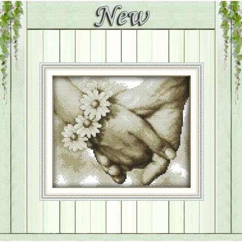Hand in hand lovers diy decor painting counted print on canvas DMC 14CT 11CT Chinese Cross Stitch Needlework Set Embroidery kits
