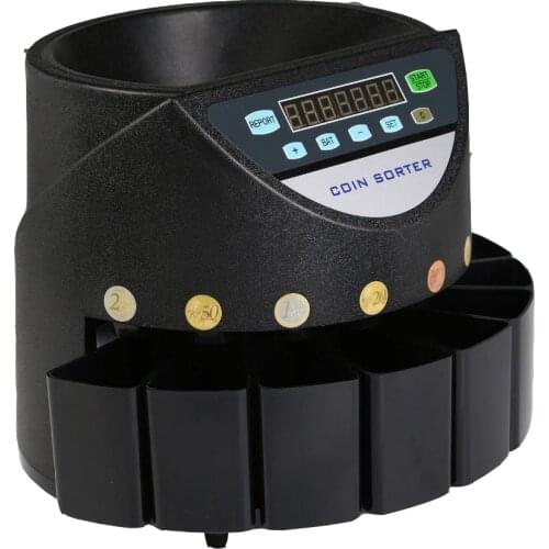 Coin Counter Cash Currency Counting Machine Automatic Electronic Money Sorter for Euro Coins