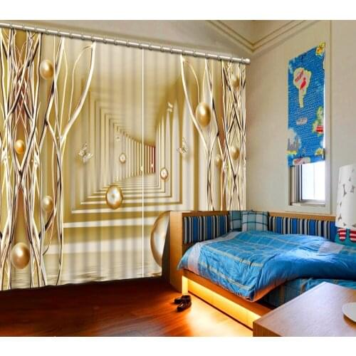 Curtains 3d printing 3d curtains custom curtains Abstract tree branch space circle home decor decoration
