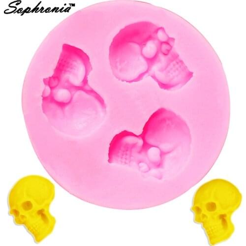 Sophronia Diy Halloween Skeleton Skull Silicone Mold Silicone Flexible Mold fondant silicone molds Cake decorating Tools M099