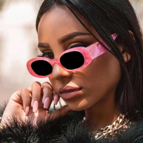 Chic Oval Rectangle Sunglasses Luxury Women Vintage Hip Hop Mens Shades Sun Glasses Street Travel Net Celebrity Trend Eyewear