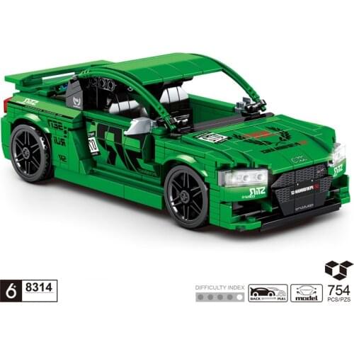 Technical racing building block audis TT RS super sport car model Pull back vehicle steam assembly brick toy collection for gift